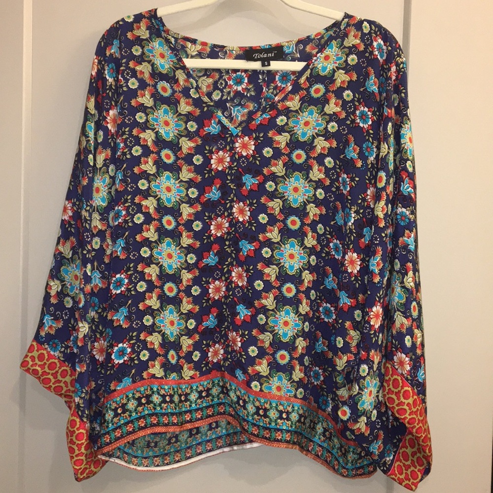 Vibrant Tolani silk blouse
